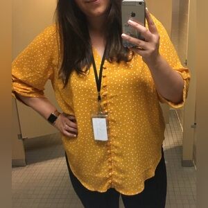 TORRID - Yellow polka dot blouse